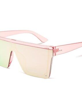 ❤️Women Pink FEISEDY Fashion Siamese Lens Sunglasses Men Succinct Style